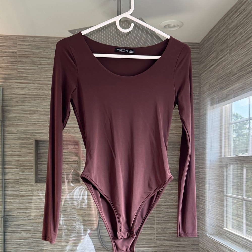 Nasty Gal brown Long Sleeve Bodysuit
